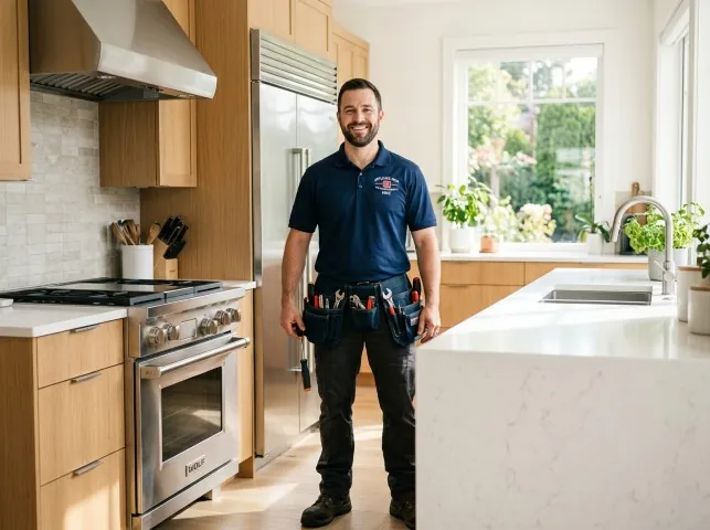 Appliance Repair Hero technician in a Bala Cynwyd, PA kitchen after an appliance repair